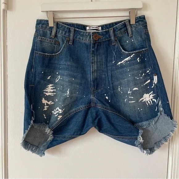 One Teaspoon NWOT Frankies Low-Slung Drop Rise Baggy Denim Boyfriend Shorts 4 - Picture 1 of 10